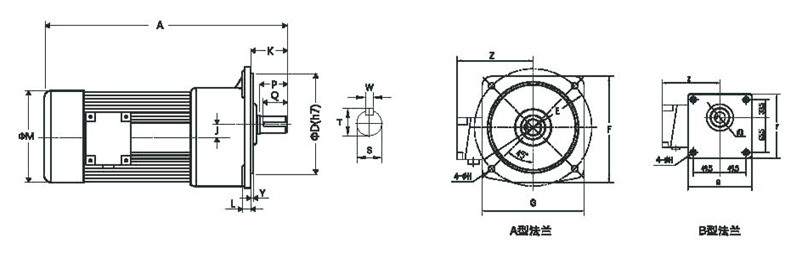 GV立式單相標(biāo)準(zhǔn)型(剎車)減速馬達(dá)齒輪減速電機(jī)圖紙