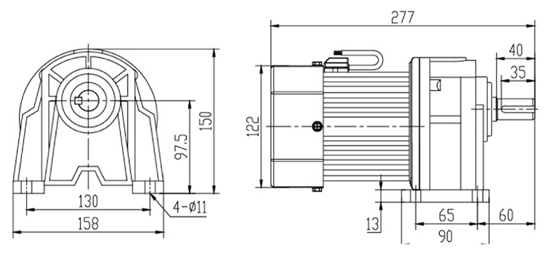 SH22-400W微型永磁減速電機圖紙