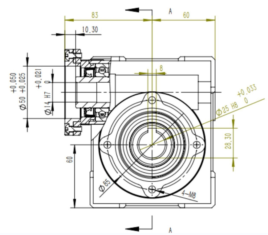 RV050不銹鋼蝸輪減速機蝸輪減速機圖紙